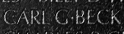 Private First-Class Carl G. Beck's name inscribed on The Wall